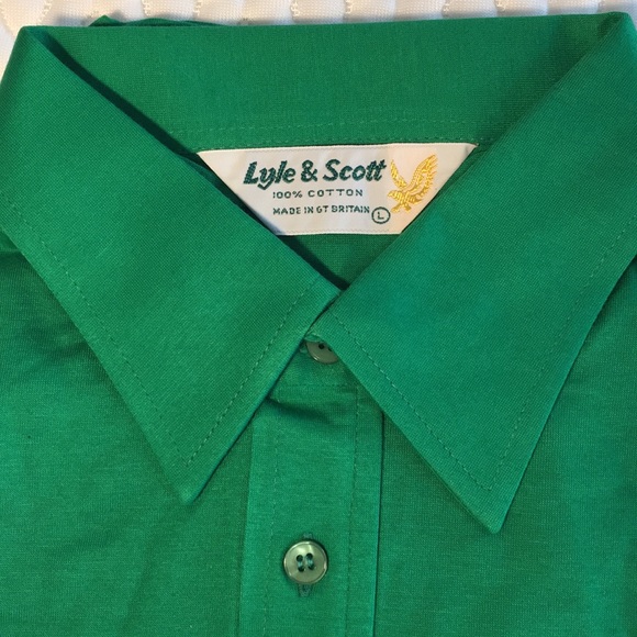 LYLE & SCOTT GREEN POLO SHIRT SIZE LARGE - Picture 2 of 4
